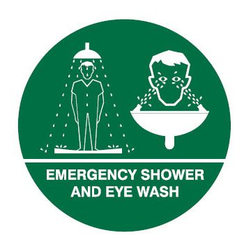 Safety Floor Markers - Emergency Shower And Eye Wash