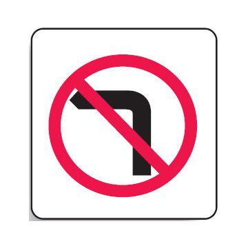 Regulatory Signs - No Left Turn Symbol