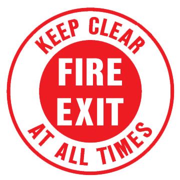 Safety Floor Marker - Keep Clear At All Times Fire Exit
