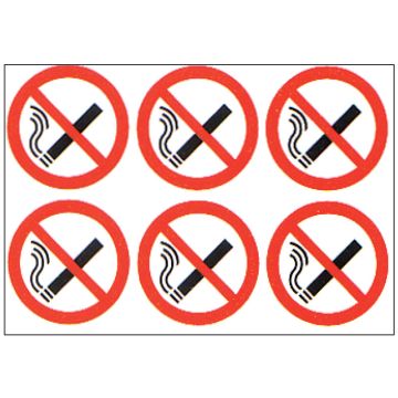 Circular Safety Labels - No Smoking Picto