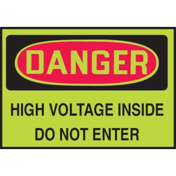 Glow Electricity Safety Label  - High Voltage Electricity