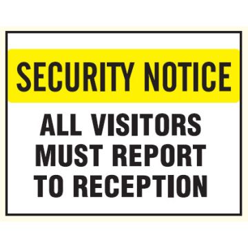 See Thru Security Labels - All Visitors Must Report To Reception