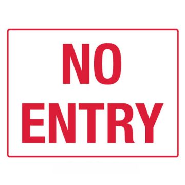 Building Site Sign Polypropylene - No Entry