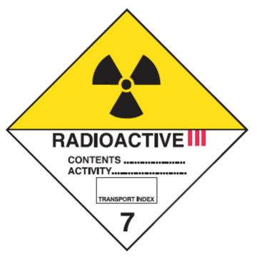 Hazardous Material Placards, Label - Radioactive Iii
