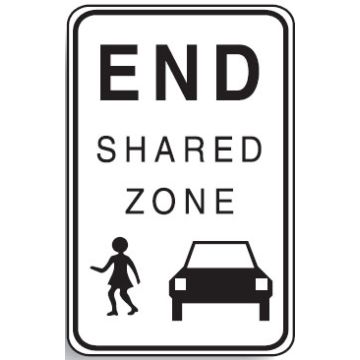 Regulatory School Signs - End Shared Zone W/Picto