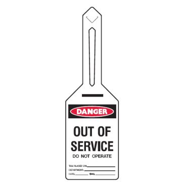 Self Locking Safety Tags - Danger Out Of Service Do Not Operate