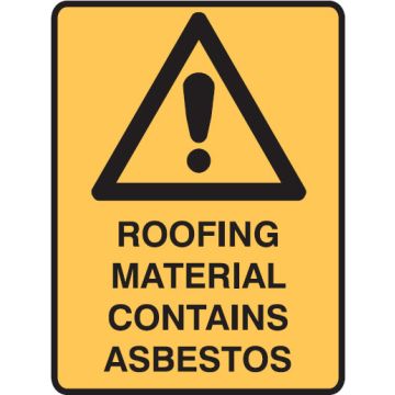 Small Labels - Roofing Material Contains Asbestos