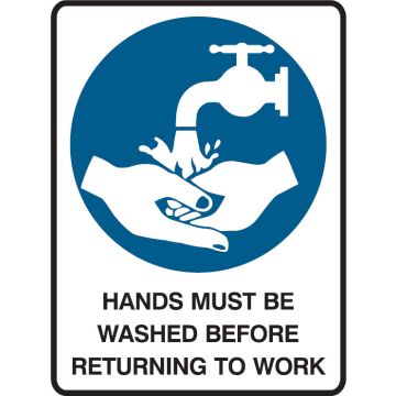 Small Labels - Hands Must Be Washed Before Returning To Work