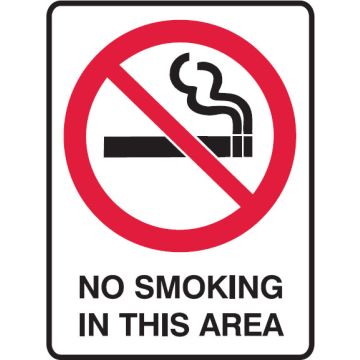Prohibition Signs - No Smoking In This Area