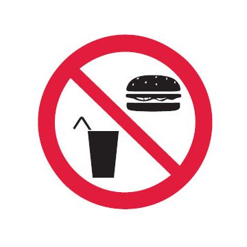 Prohibition Signs - No Food Or Drinks-Picto Only