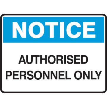 Small Labels - Authorised Personnel Only