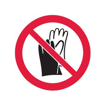 Prohibition Signs - No Gloves-Picto Only