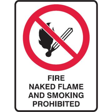 Prohibition Signs - Fire Naked Flame And Smoking Prohibited