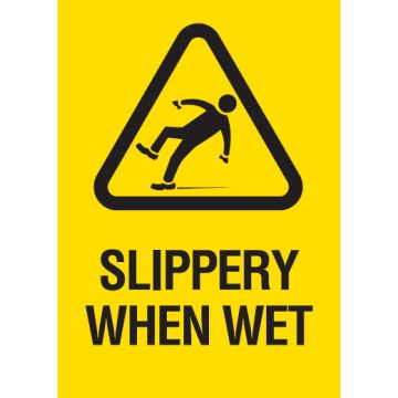 A4 Safety Signs - Slippery When Wet