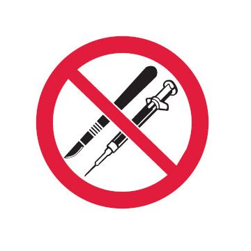 Prohibition Signs - No Sharps-Picto Only