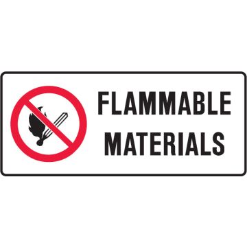 Prohibition Signs - Flammable Materials No Smoking