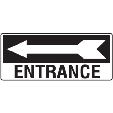 Exit/Evacuation Signs - Entrance W/Left Arrow