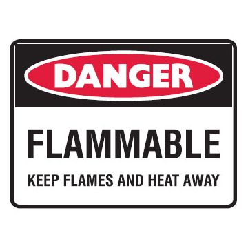 Danger Sign Flammable Flames Heat Away 