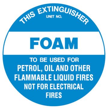 Fire Marker/Disc Signs - This Extinguisher Foam