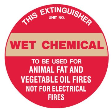 Fire Marker/Disc Signs - This Extinguisher Wet Chemical