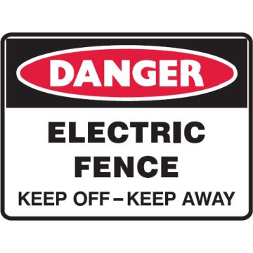Electrical Hazard Signs - Electric Fence Keep Off-Keep Away