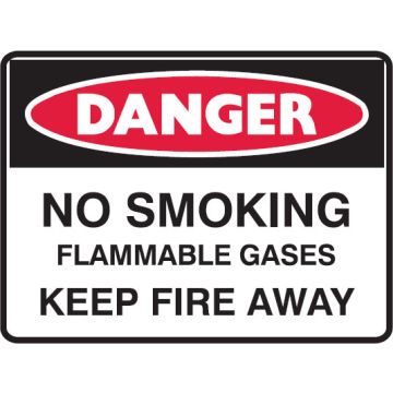 No Smoking Signs - No Smoking Flammable Gases Keep Fire Away