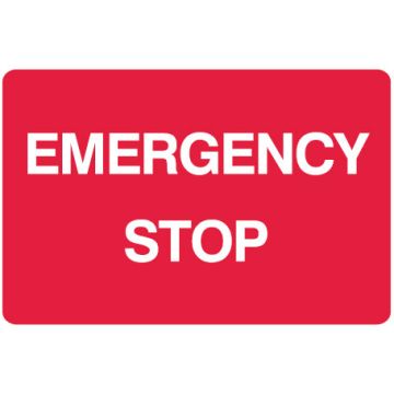 Machinery Signs - Emergency Stop