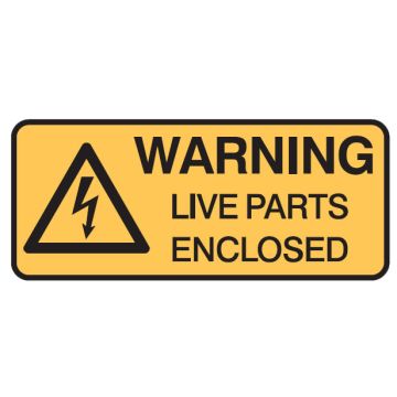 Electrical Hazard Signs - Live Parts Enclosed W/Picto