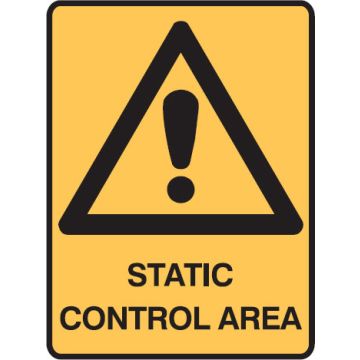 Electrical Hazard Signs - Static Control Area W/Picto