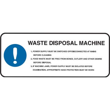 Kitchen Signs - Waste Disposal Machine