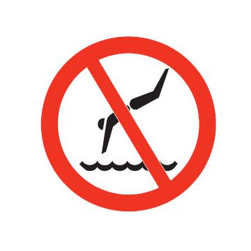 Water Safety Signs - No Diving Picto