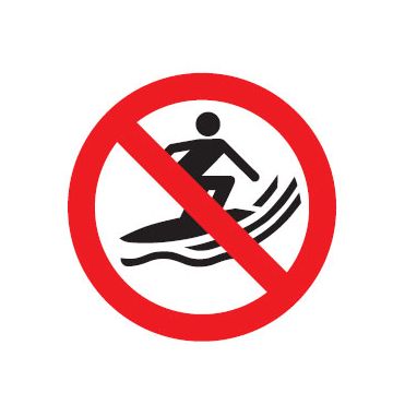 Water Safety Signs - No Surfing Picto