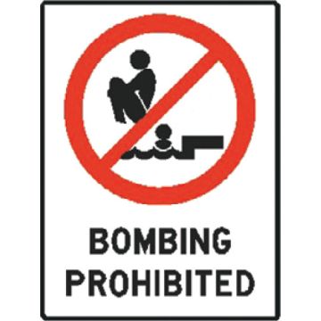 Water Safety Signs -Aussie - Bombing Prohibited