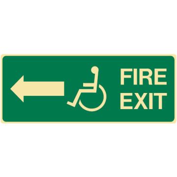 Exit/Evacuation Sign - Disabled Fire Exit Arrow Left