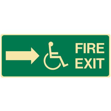 Exit/Evacuation Sign - Disabled Fire Exit Arrow Right
