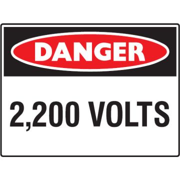 Mining Signs - 2200 Volts