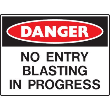 Mining Signs - No Entry Blasting In Progress