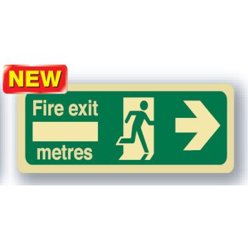 Exit And Evacuation Floor Signs  - Fire Exit Metres Man/Rr Arr/R