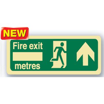 Exit And Evacuation Floor Signs  - Fire Exit Metres Man/Rr Arr/U