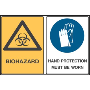 Laboratory Signs - Biohazard Hand Protection Must Be Worn