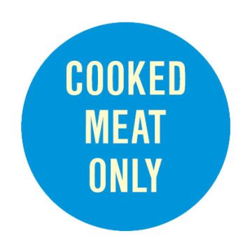 Kitchen & Food Safety Signs - Cooked Meat Only