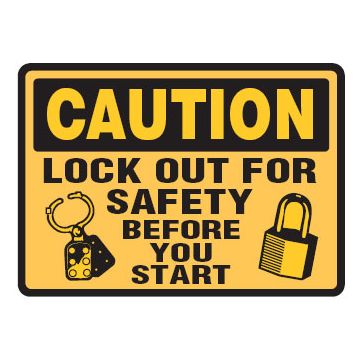Arc Flash & Lockout Labels - Lock Out For Safety Before You Start