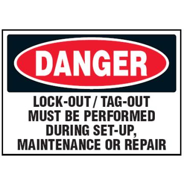 Arc Flash & Lockout Labels - Lock-Out/Tag-Out Must Be Performed
