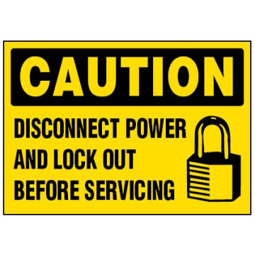 Arc Flash & Lockout Labels - Disconnect Power And Lock Out Before Servicing