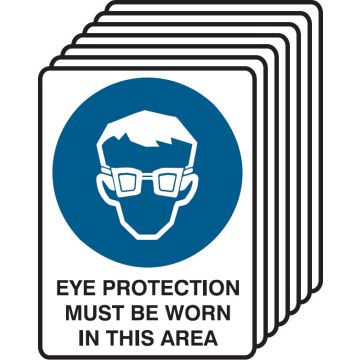7 Pack Safety Signs  - Eye Protection Must Be Worn In This Area