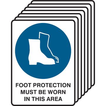 7 Pack Safety Signs  - Foot Protection Must Be