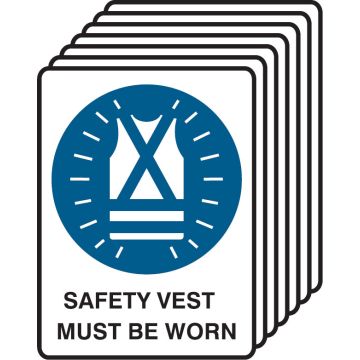 7 Pack Safety Signs  - Safety Vest Must Be Worn