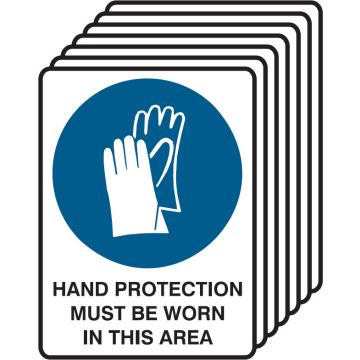7 Pack Safety Signs  - Hand Protection Must Be Worn