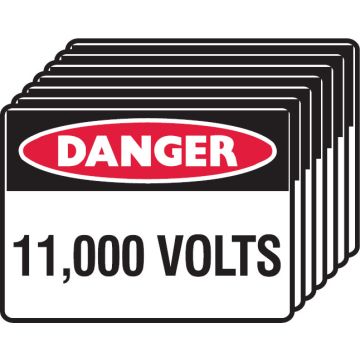 7 Pack Safety Signs  - 11,000 Volts