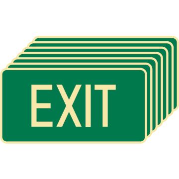 Multi-Pack Luminous Emergency Exit and Evacuation Sign - Exit - 350x180mm 